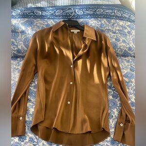 Vince Rich Brown Satin Blouse